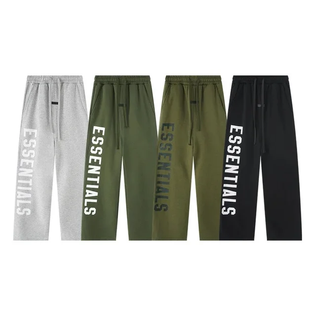 Essentials Track Pants Gray Green Black Olive Casual Pants